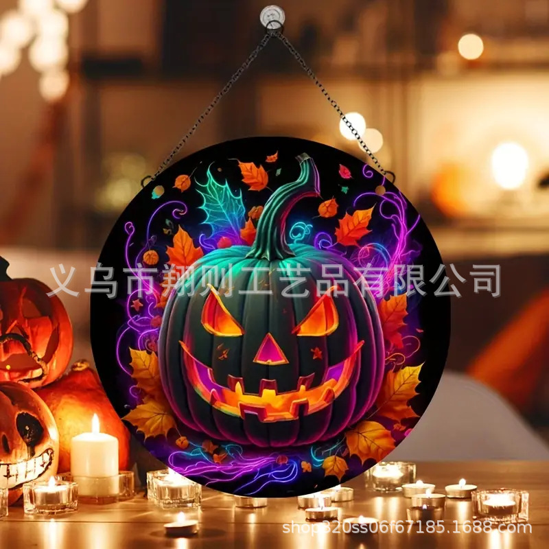 Transfronterizo serie de Halloween acrílico captador de sol artesanía decoración creativa colgante acrílico disco