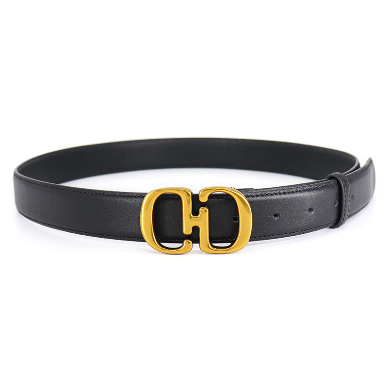 Women's Fashion Versatile New Two Layer Cowhide Belt Vintage Alloy Cd Buckle Women's Belt Selection_voghion.com