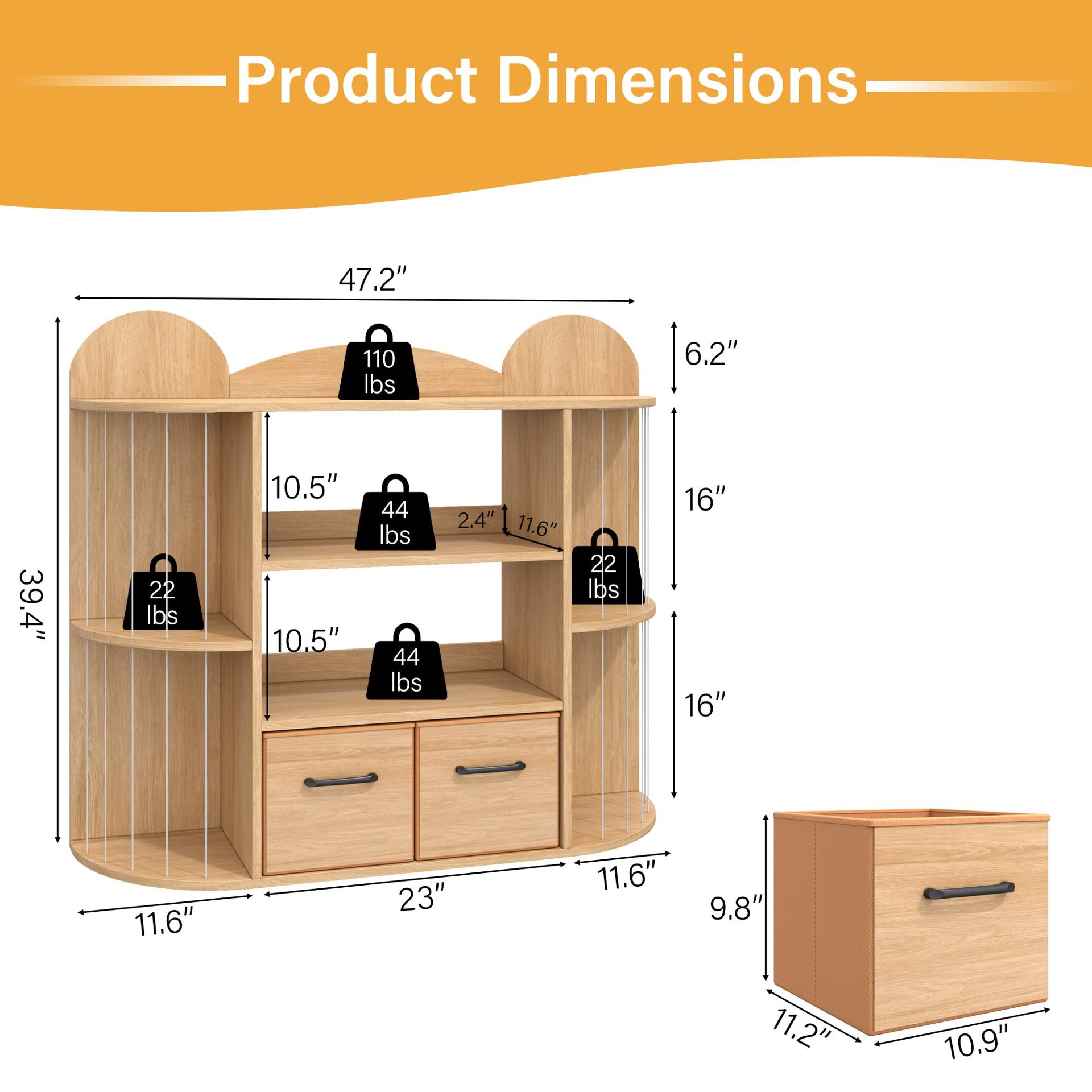 Cross-border Solid Wood Toy Rack Montessori Kindergarten Toy Storage Shelf Multi-tier Children's Bookshelf Toy Organizer