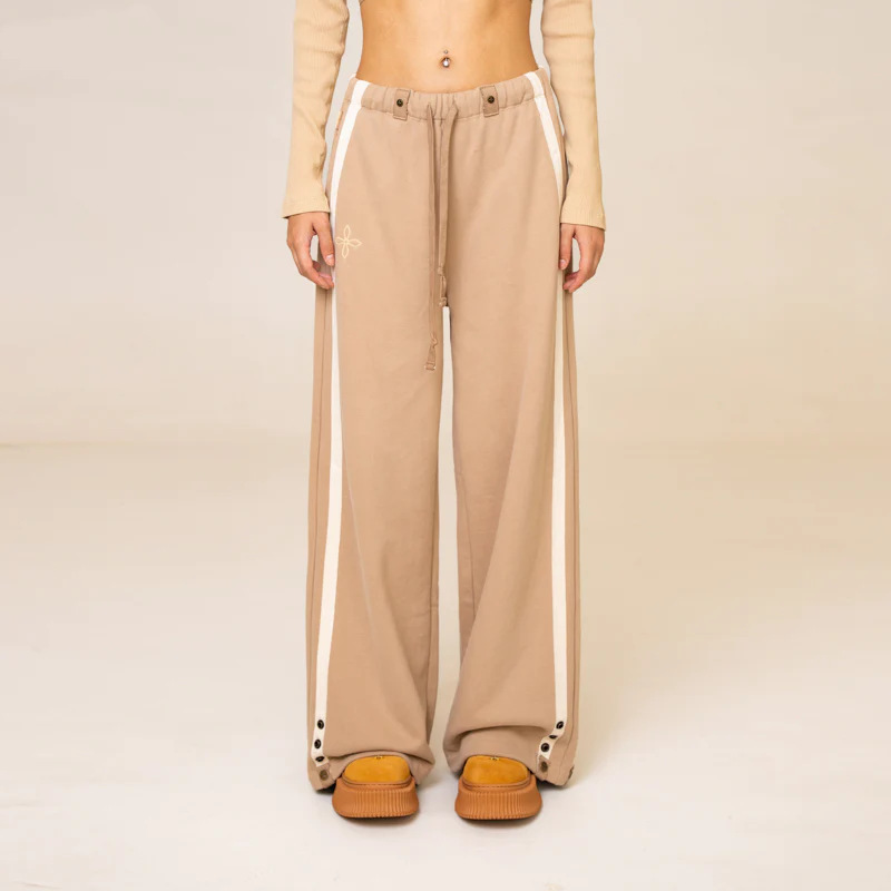Smink Explorer jogging wide-leg pants double striped adjustable sports casual pants new slimming wide-leg pants