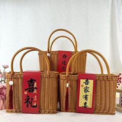 模造藤純手編み野菜かご花かご摘み買い物ピクニック手提げかご田園風家庭用野菜かご