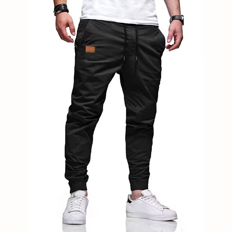 2025 Cross-border Amazon New European Code Workwear Pants Men's Tie-rope Leg Pants Casual Pants Men's in stock