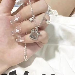 Cute Pacha Dog Pearl Necklace Female Student Sweet Best Friend Gift Ins Star Collarbone Chain Little Red Riding Book Same Style