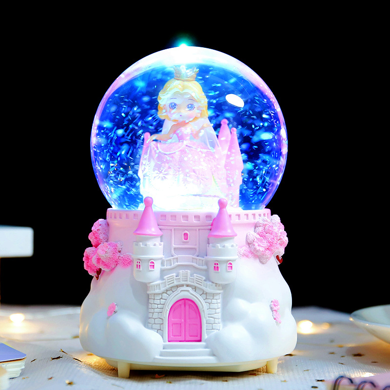 Caricatura adorable perro Pacha bola de cristal adornos de nieve luminosa para niños niños niñas estudiantes regalos al por mayor
