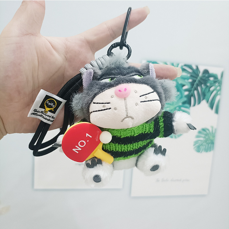 新しいアスリートルシファードールペンダントバドミントン猫ガールバッグペンダント人形ぬいぐるみ卸売|undefined