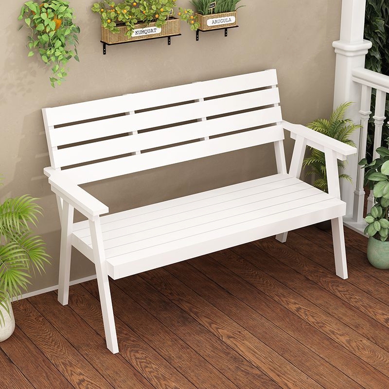✅ Park Blue Outdoor Outdoor Table and Chair Set Backrest Bench Outdoor Solid Wood Shopping Mall Courtyard Leisure Double Stool