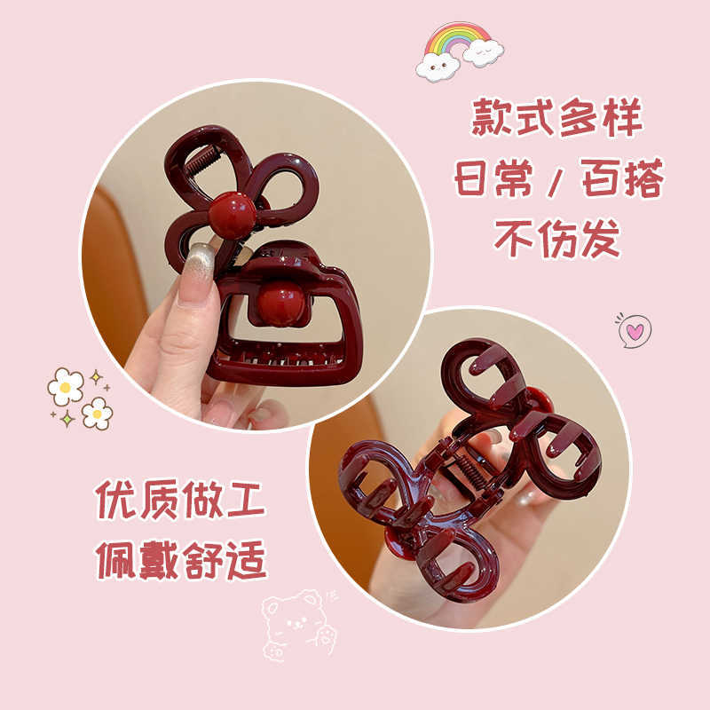 Anchor Clip de cabello de arco de sangrana para niñas otoño y invierno nuevo clip de agarre para mujeres en la parte posterior de la cabeza de cabello de tiburón clip de cabello medio