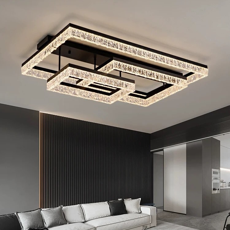 Modern Simple Internet Celebrity Living Room Ceiling Light Atmospheric Household Italian Light Luxury Ice Crack Hall Master Bedroom Lamps