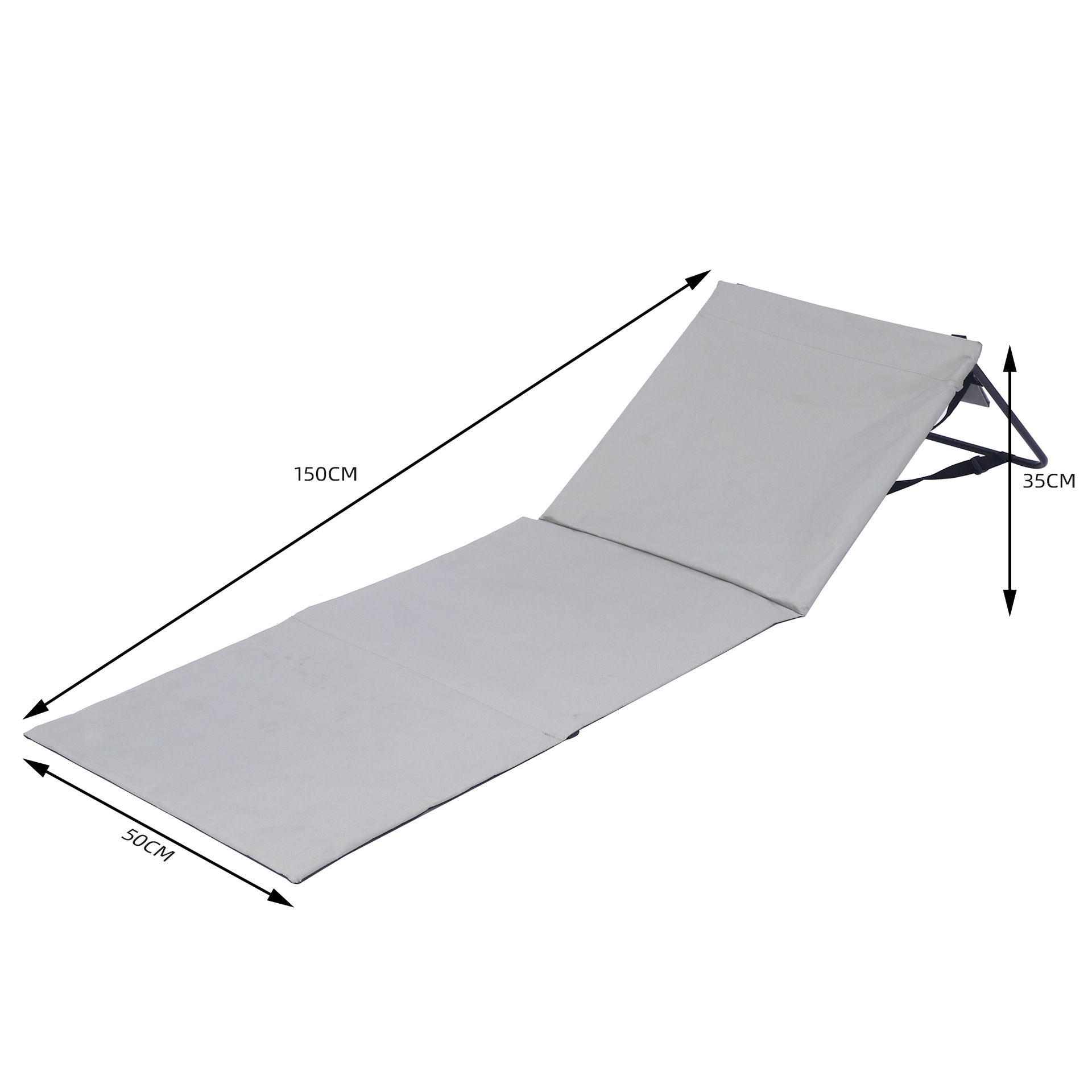 Silla de playa de pie de ocio al aire libre portátil cojín triple de tela Oxford siesta de oficina reclinable de pie bajo