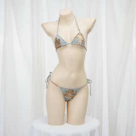 希腊神话印花比基尼 二次元绑带内衣三点式情趣睡衣家居服105-A