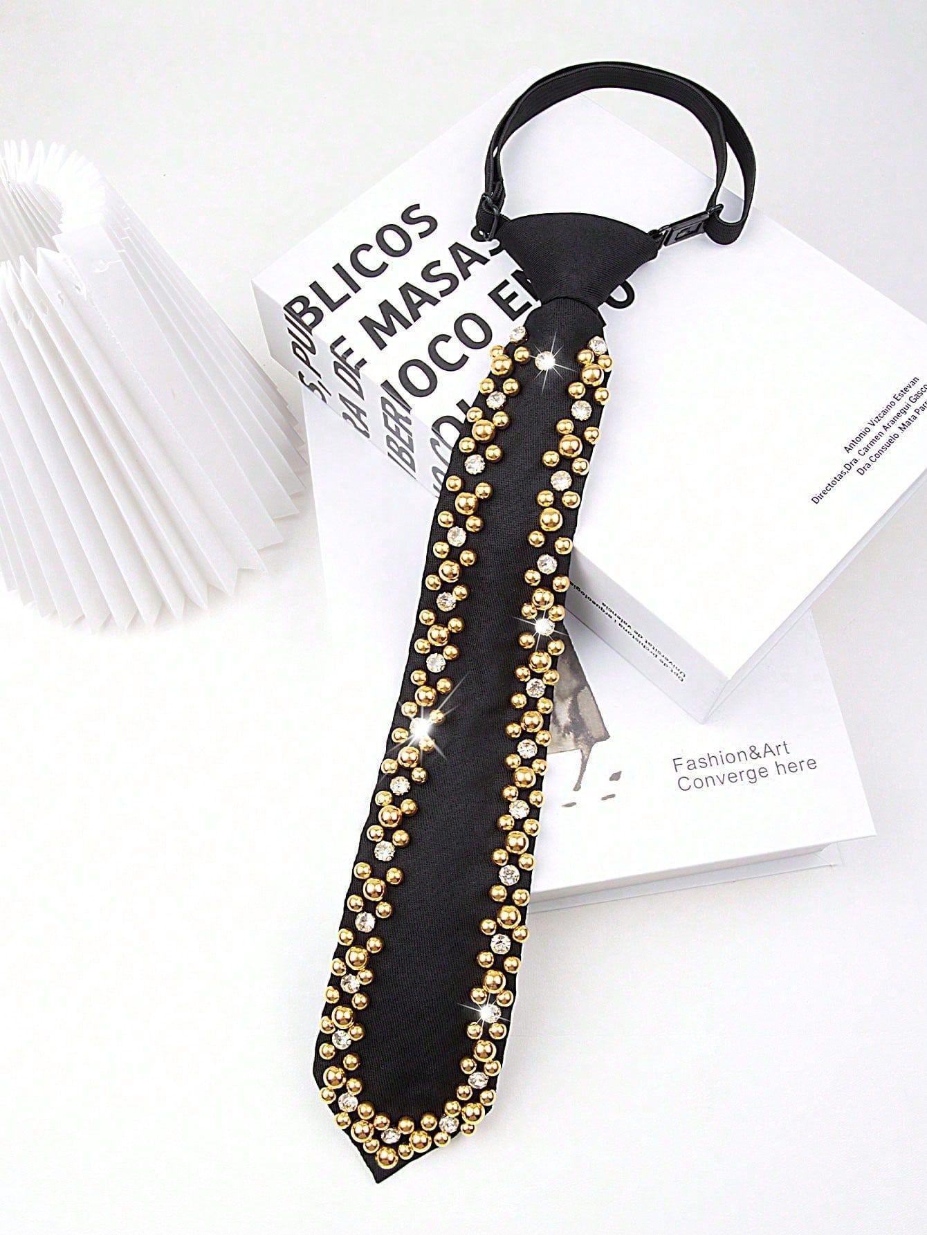 クロスボーダーの軽い豪華な黒いドリルのネクタイは怠け者のネクタイを調節できます。