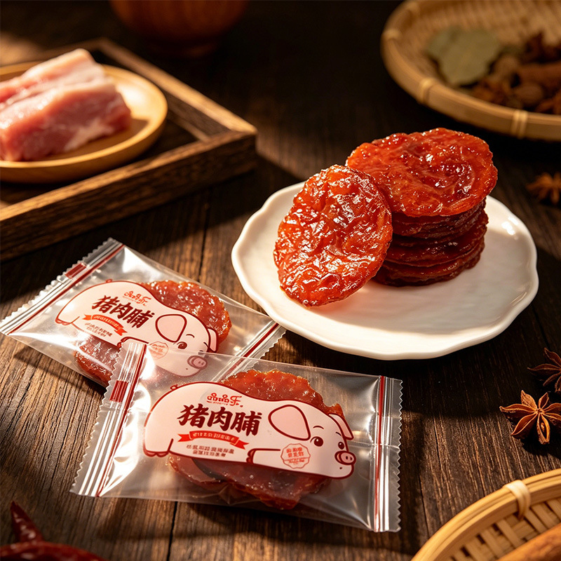 Pinpinle 105g Shredded Pork Jerky Afternoon Tea Pork Jerky Individually Packaged for Outdoor Camping Ready-To-Eat Meat Jerky