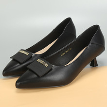 处理春夏新款大码女鞋41一43浅口一脚蹬尖头小皮鞋舒适大号单鞋