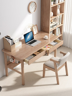 Desk white wax European-style student home solid wood retro modern simple study desk 1.2 m office computer desk