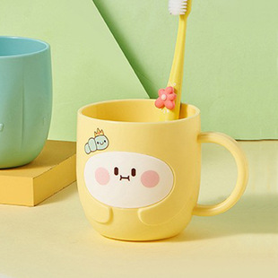 Peach Cartoon Water Cup Student Opening School Set Mouthwash Cup Home Brushing Cup Creative Milk Cold Drink Dual-Use