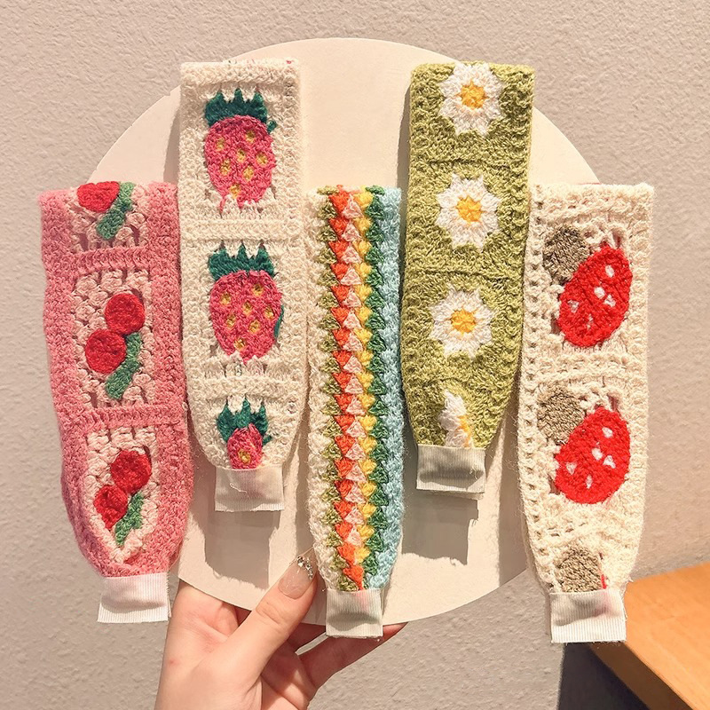 Flor francesa de punto velcro cinta de cabello para adultos fresa de cabello acabado artefacto de la niña cabello fija banda de cabello tocado