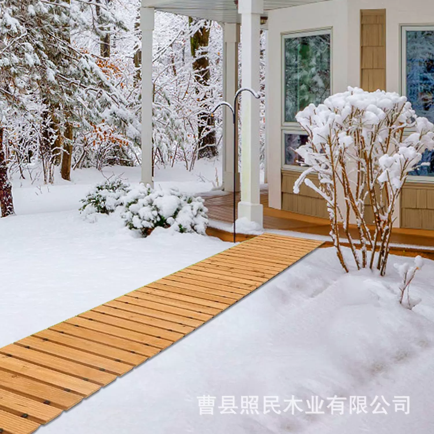 木质花园雪地沙滩婚礼小径路径 户外庭院装饰婚礼派对地板通道