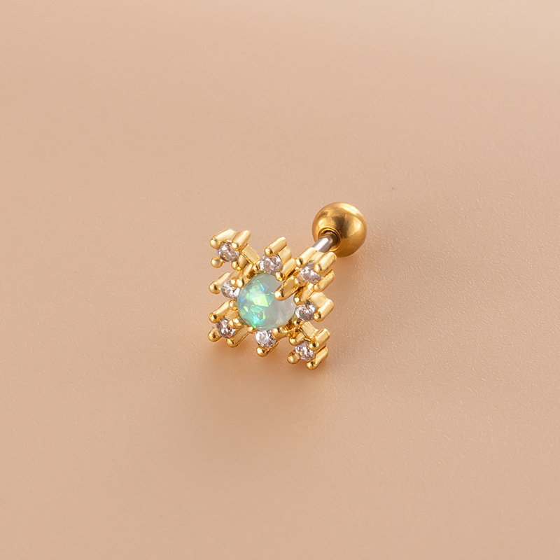 Fashion Geometric Water Droplets Metal Inlaid Zircon Ear Studs 1 Piece display picture 5