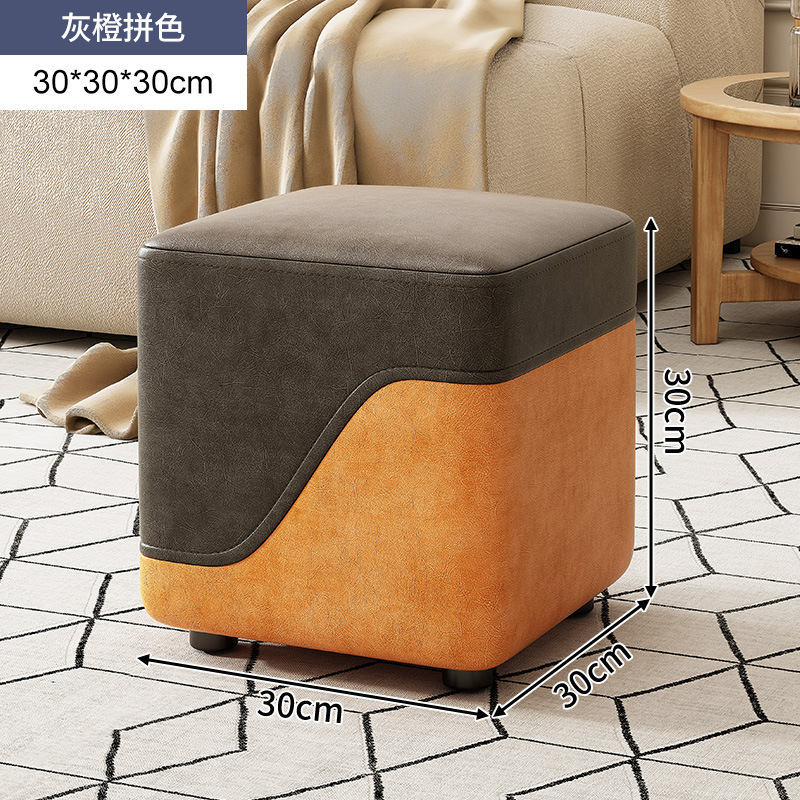 Taburete pequeño hogar sala de estar madera maciza banco pequeño taburete puerta Cambio de zapatos taburete moderno simple sofá taburete bajo de lujo ligero