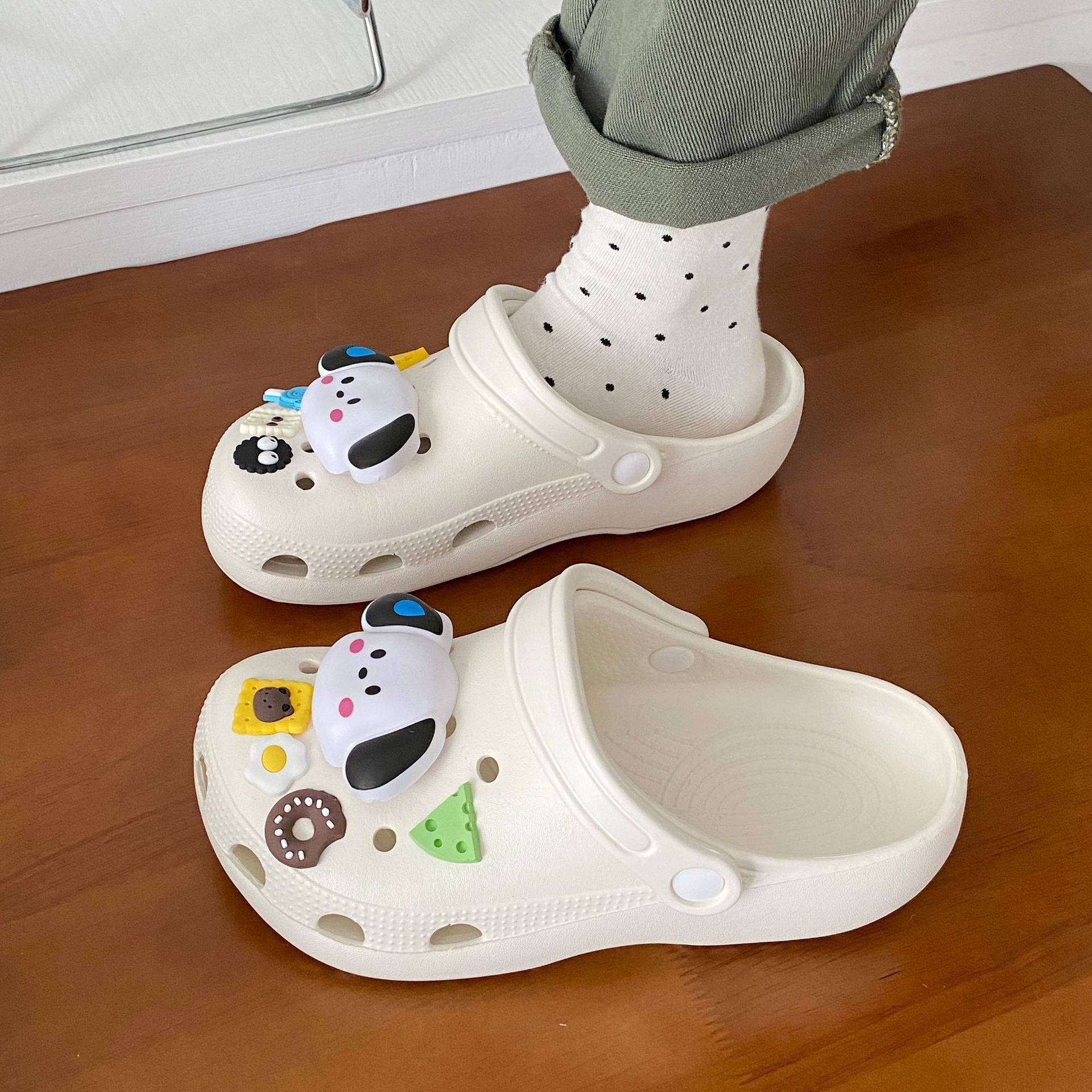 [12 홀 신발 땀 개] 흰색