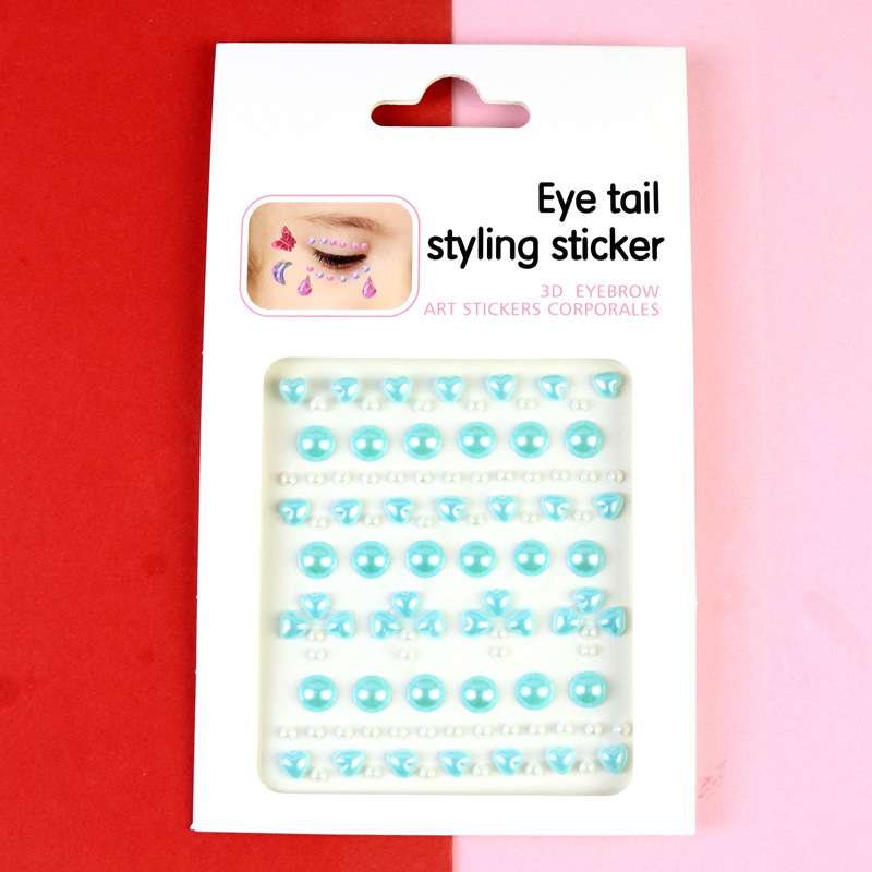 Transfronterizo AB diamantes coloridos joyas de maquillaje de ojos maquillaje facial pegatinas de diamante para niños espectáculo de escenario pegatinas faciales pegatinas de cristal perlas