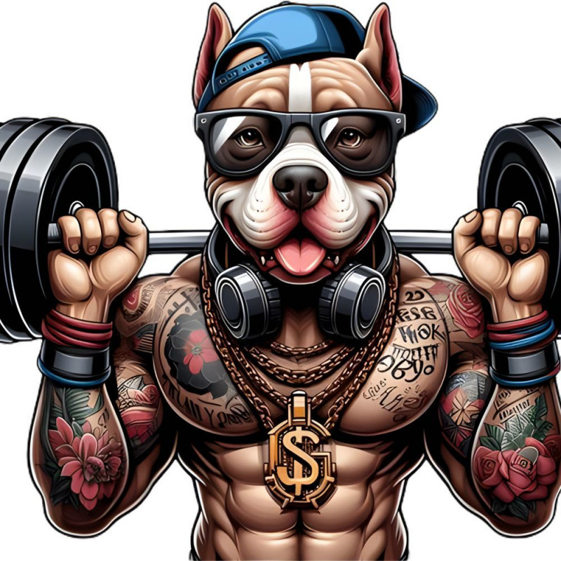 Samolepky na zeď svalnatý pes do ložnice a na auto_voghion.com