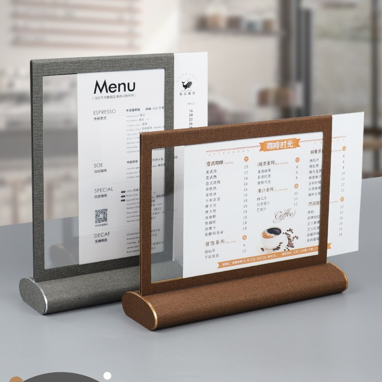 高档家具价格标价牌桌牌透明桌摆展示架亚克力桌面台签菜单广告台