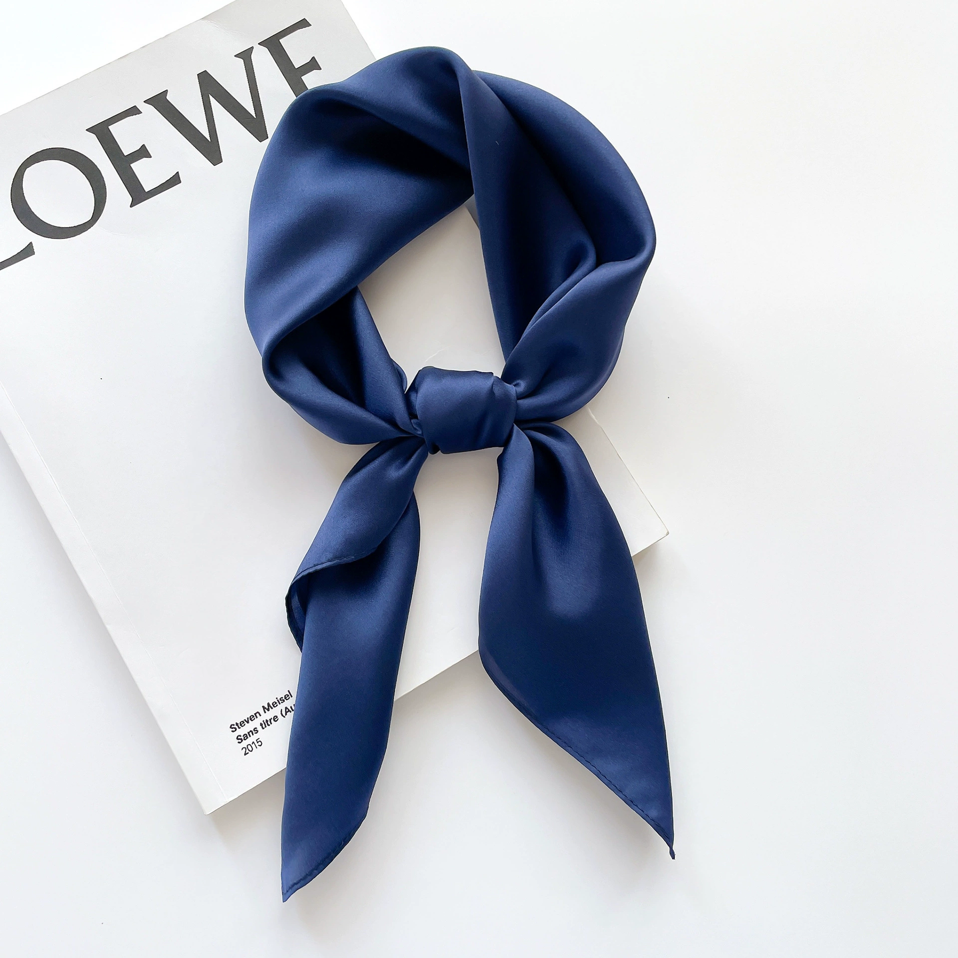 Разноцветный шелковый платок-шаль 65×65 см, украшение, корейский стиль, коллекция 2021