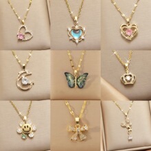 不锈钢项链女轻奢小众设计高级感百搭锁骨链爱心吊坠饰品批发