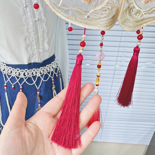 Red Ming-made horse-faced skirt with cloud shoulders, bride's toast collar, red bird embroidery, homecoming banquet shawl, Hanfu accessories, fake collar