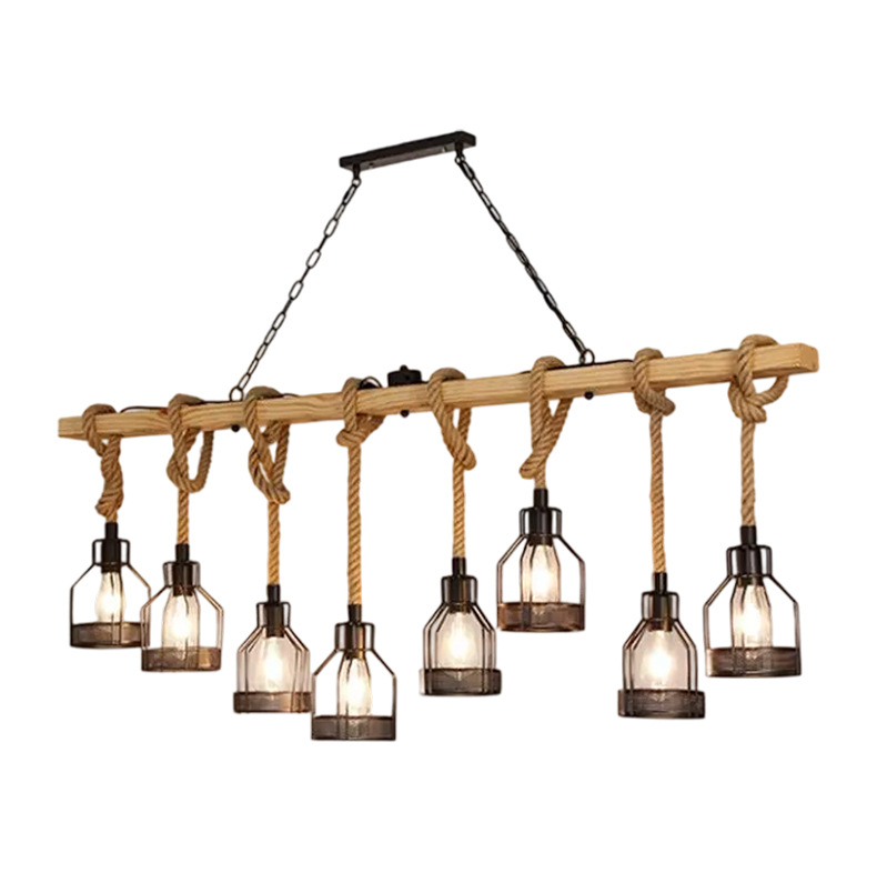 Estilo industrial retro americano, restaurante, cibercafé, araña, barra de bar personalizada, escaparate, candelabro largo de cuerda creativa