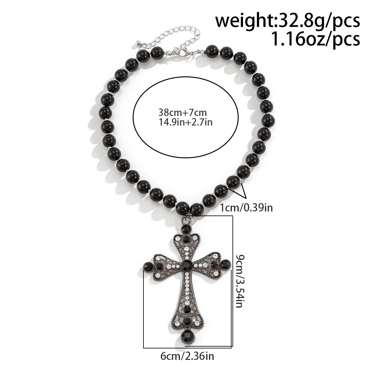 36g Weight Simple Style Classic Style Cross Imitation Pearl Alloy Wholesale Pendant Necklace