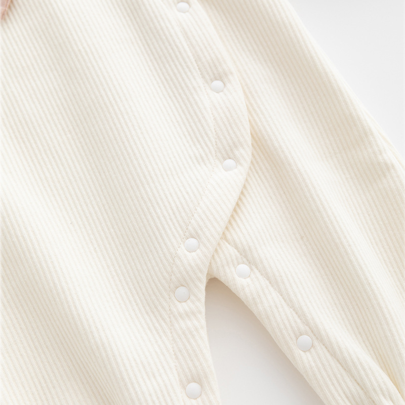 Primavera y otoño nuevo recién nacido conejo oreja solapa mono bebé niña mameluco Bebé Ropa forrada con sombrero al por mayor