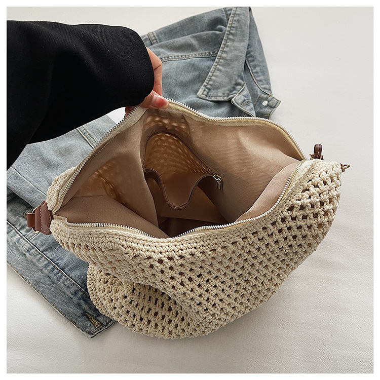 Summer versatile single-shoulder bags, trendy and fresh woven bags, seaside vacation beach bags, large-capacity travel bags undefined