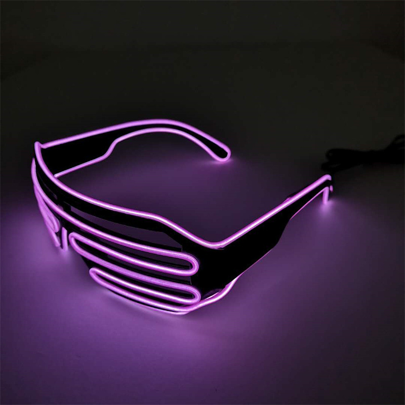 Gafas luminosas EL explosivas, accesorios de baile fluorescentes, artefactos de fiesta, persianas, gafas luminosas, suministros fluorescentes para fiestas de baile
