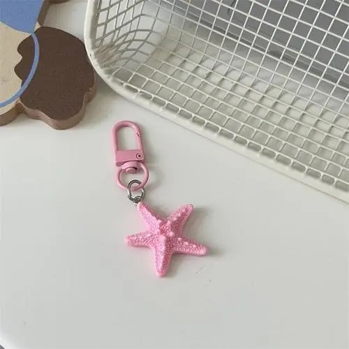Nuevo lindo estereoscópico estrella de mar llavero de dibujos animados corazón de niña bolsos colgantes accesorios de regalo de pareja