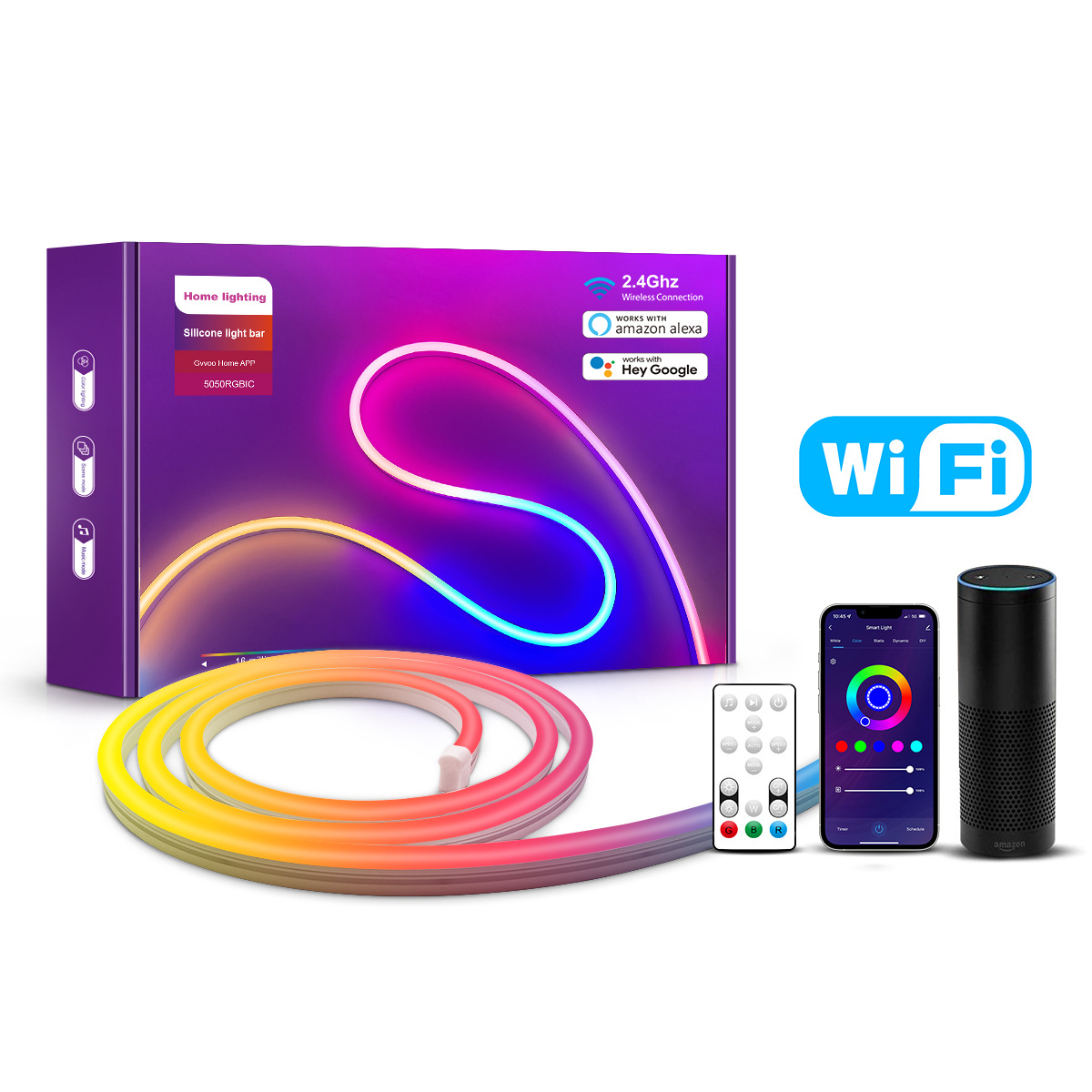 Cross-Border música barra de luz de control remoto caballo luz graffiti WiFi inteligente DIY modelado música neón tira de luz