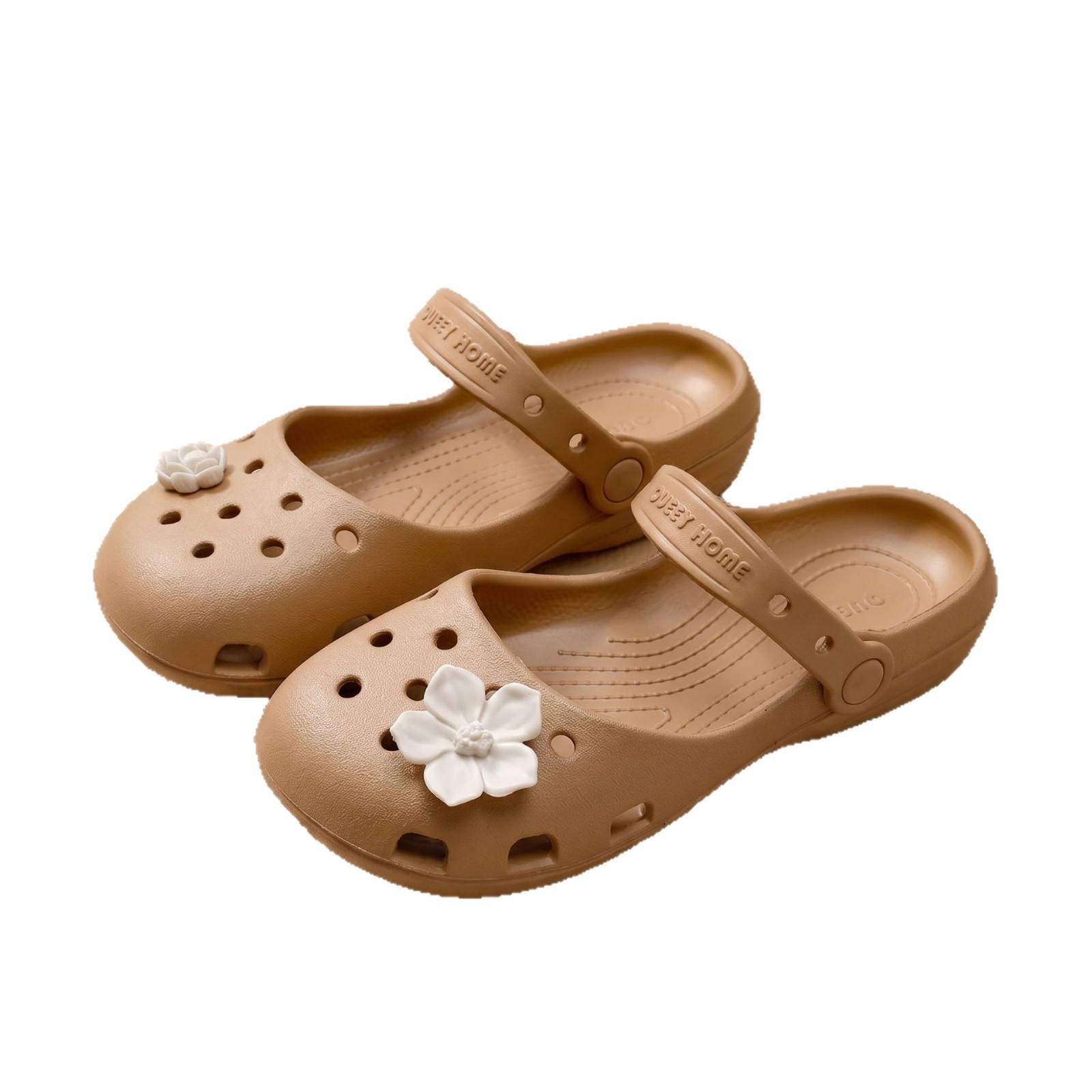 Pantofole con suola spessa in EVA nuovo stile estivo 2026 da donna da indossare a casa e fuori, scarpe con foro di fiori, sandali da spiaggia in punta all'ingrosso