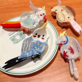 新款秋冬醋酸发夹可爱小鸟抓夹鹦鹉高马尾盘发器女玄凤高级感发饰