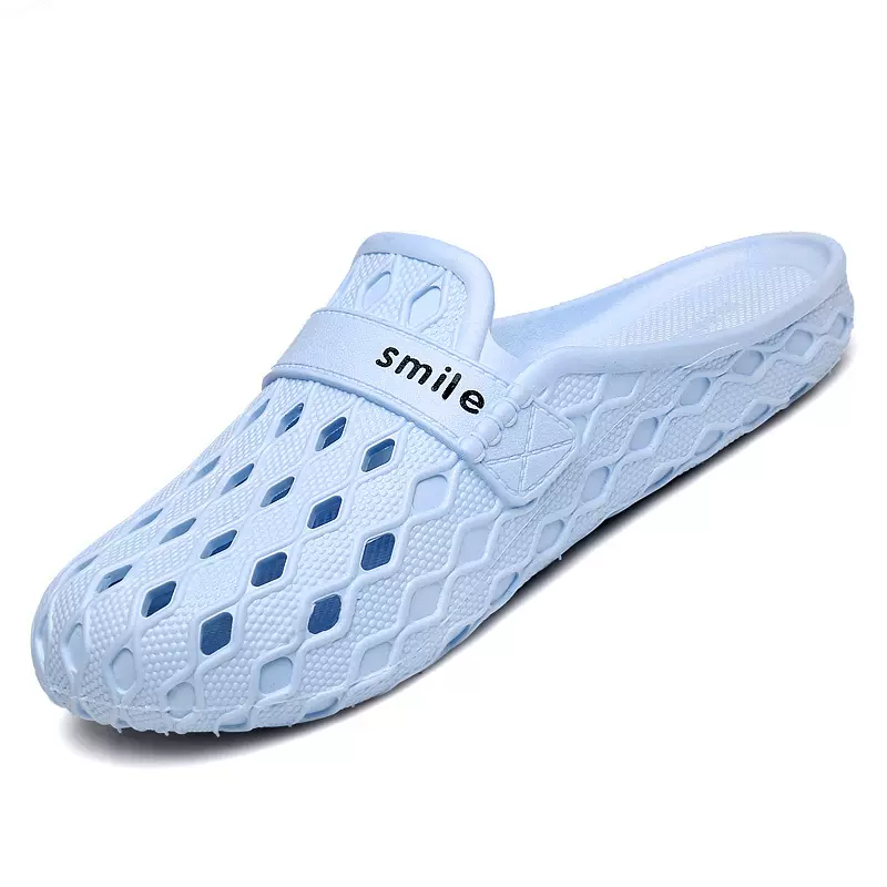 跨境平底洞洞鞋夏季凉鞋女士沙滩休闲鞋镂空透气花园情侣拖鞋