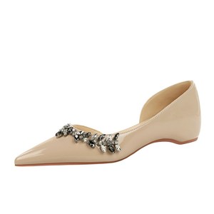 532-H68 European and American style water diamond decoration pointed professional slope heel, foot pedal side hollow low