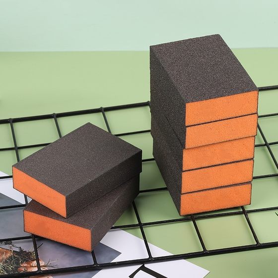 Factory wholesale sponge sand block Emery woodworking furniture polishing grinding block double-sided sponge sandpaper sponge sand block