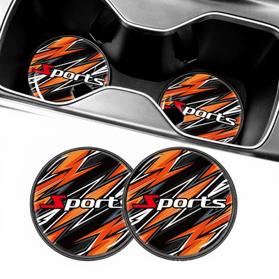 Anti-slip mat car cup mat, personalized - sports-scorching-sun-and-swift-wind-2pcsset-white-bagged