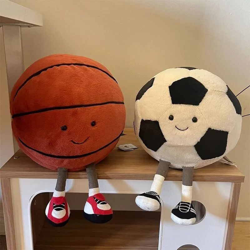 サッカーの人形の趣味がかわいいバスケットボールはぬいぐるみのアイデアをなだめるぬいぐるみのおもちゃ|undefined