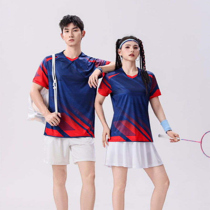 Badminton Uniforms for Men and Women, Printed Fitness Quick-Drying Jerseys Set, Youth Table Tennis Sportswear, Air Volleyball Uniforms