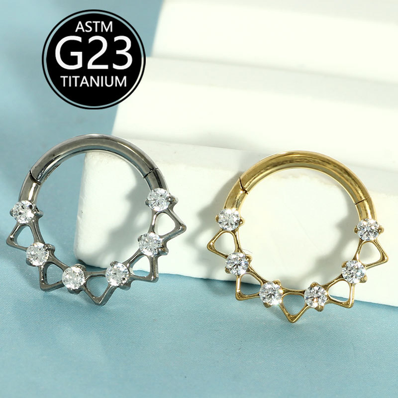Silver pointed spike labret stud material detail
