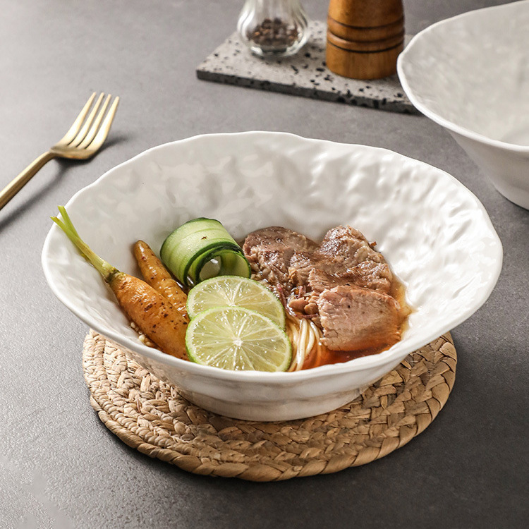 바위 패턴 세라믹 수프 그릇 양동이 그릇 모양의 그릇 과일 살라 보울 Eamnoodle Bowl 프리미엄 특집 호텔 식기