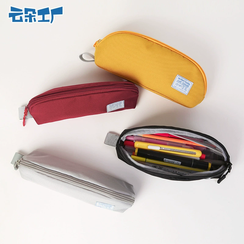 Сумка для ручек большой емкости для студентов простой простой однотонный пакет канцелярских товаров многоцветный японский милый сумка для карандашей многофункциональный