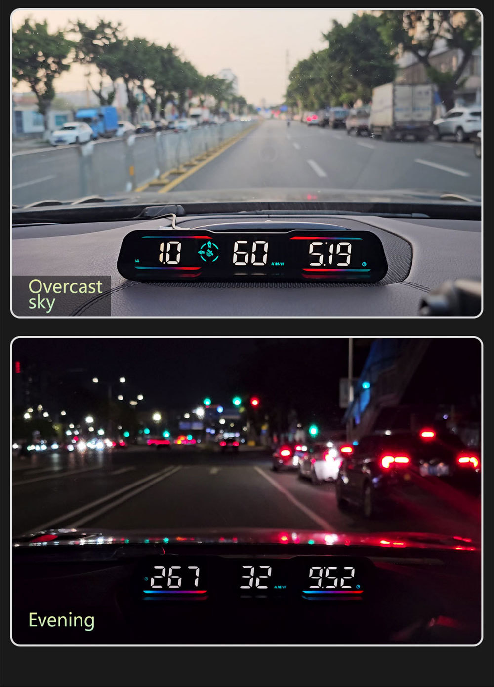Car-mounted HUD head-up display, universal for cars, with Beidou GPS speedometer, multifunctional, high-definition, traditional Chinese, Hong Kong and Taiwan