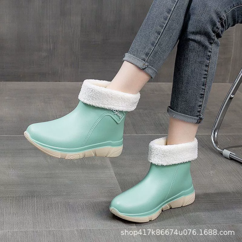 Ботинки Martens с флисовой подкладкой, противоскользящие, водонепроницаемые, корейский стиль